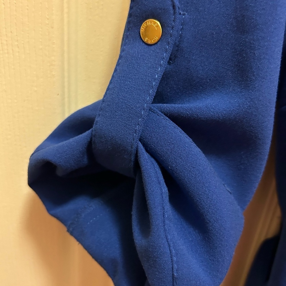 Michael Kors Blue Belted Zippered Dress Sz S - Picture 11 of 14